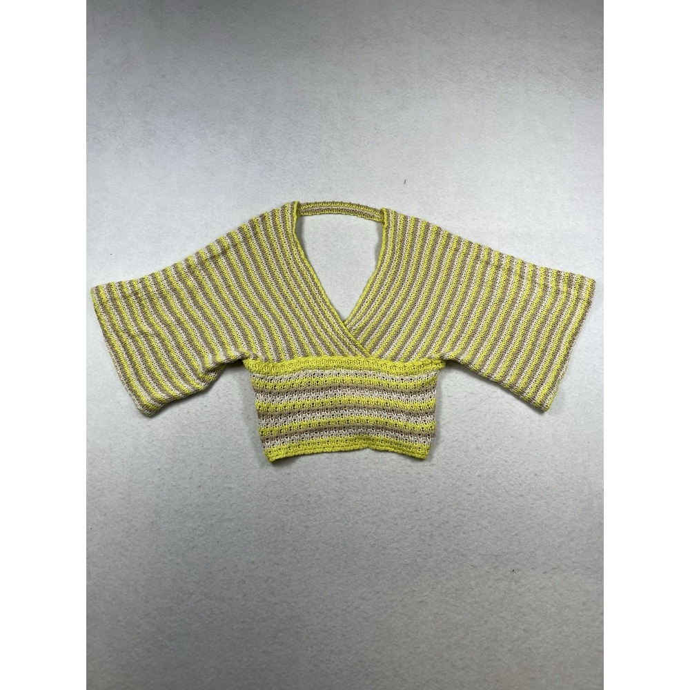Lofty Style Women's‎ Cotton Crochet Bohemian Lime Green Top Size P NWT